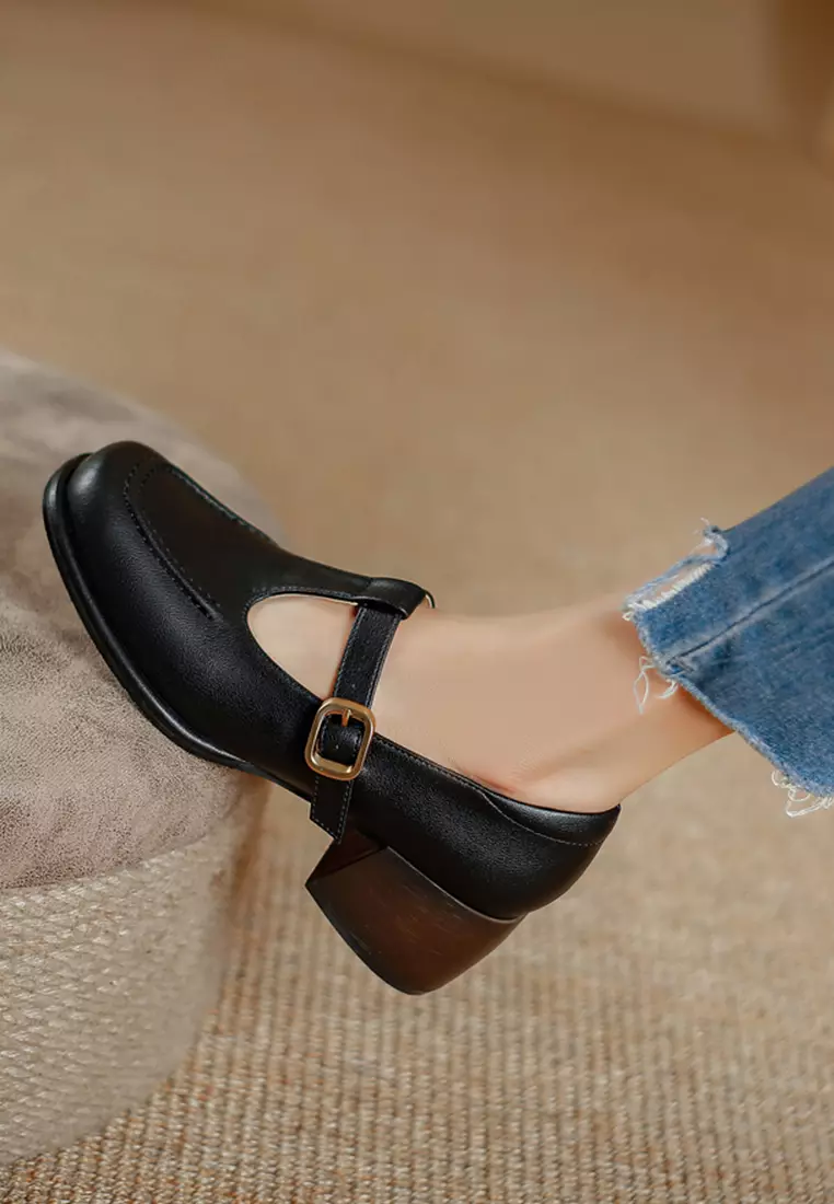 5CM Leather Mary Jane Shoes TE6810-1