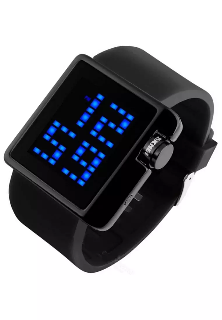 Jam Tangan Olahraga Sporty Digital Pria LED Strap Tali Material Rubber OP09 ORIGINAL