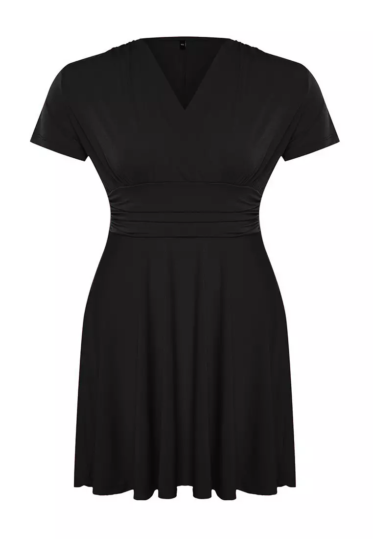 Black Sandy Knitted Plus Size Dress