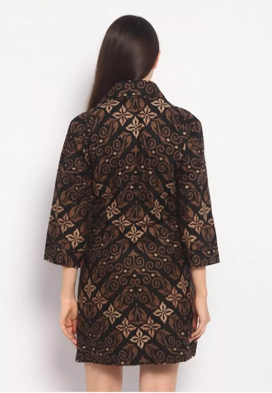 Tunik Batik Songket Abu  Premium