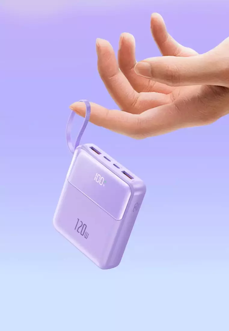 Value Deal - 5s PRO MINI Wireless Earphones - Pink + Multi Plug 120W / 30000mAh Fast Charging Power Bank - Purple