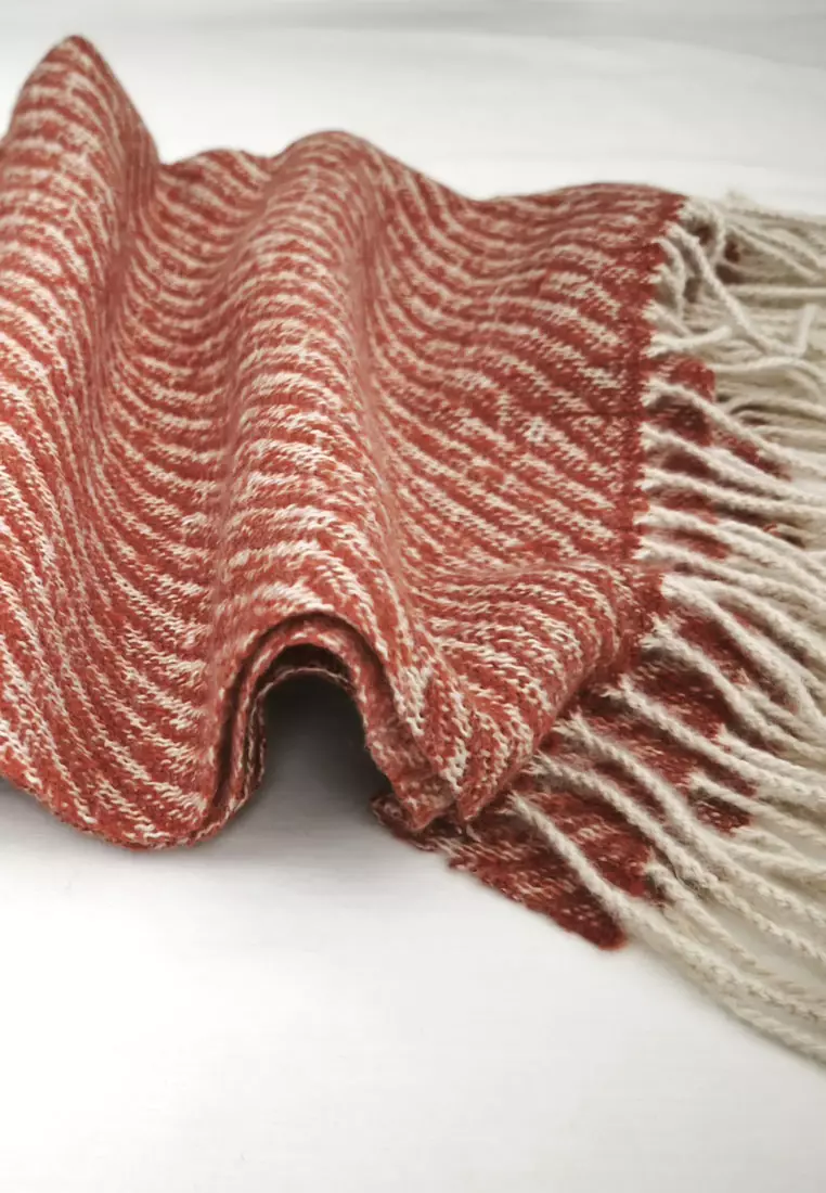 Aksesoris Wanita Twill Cashmere Shawl Pashmina Syal Wanita Brick