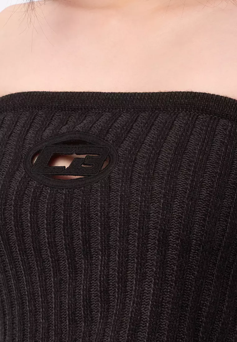 Cut Out Ribbed Tube Top