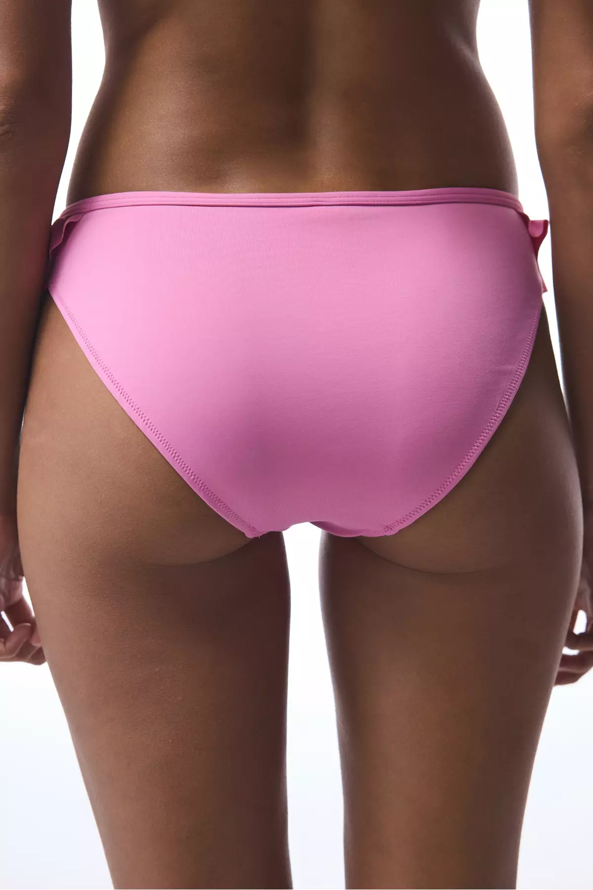 Pink Begonia Ruffled Bikini Bottom