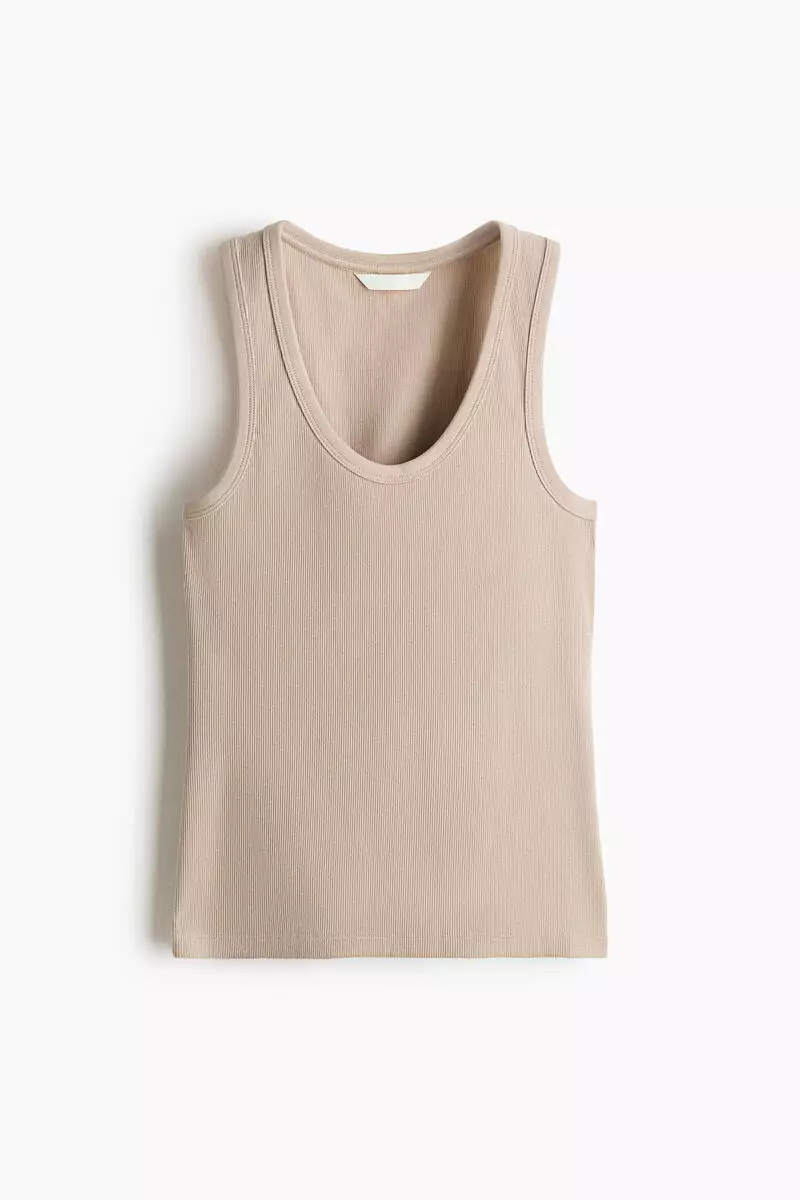 Ribbed cotton vest top
