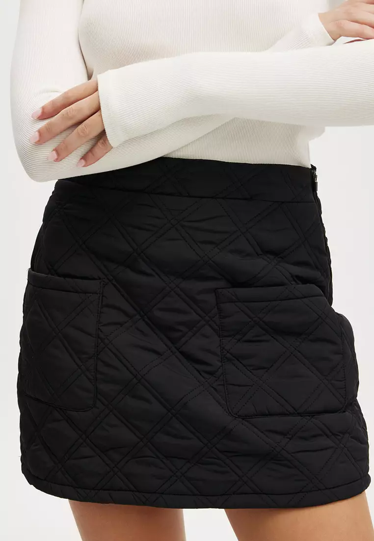 Rhythm Quilted Puffer Mini Skirt
