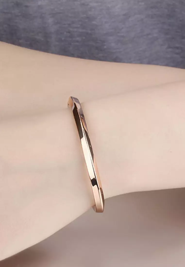 玫瑰金半開口手鐲