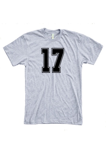 MRL Prints grey Number Shirt 17 T-Shirt Customized Jersey 5198EAA4908156GS_1