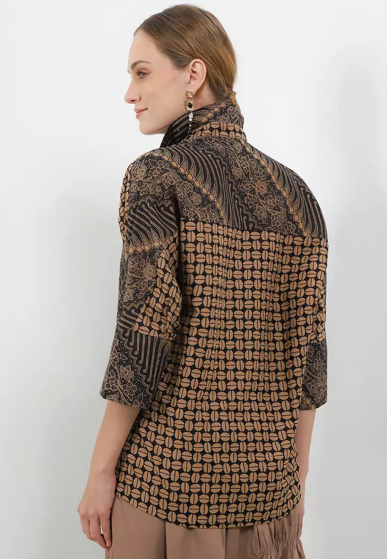 Woman's Shirt SISI C&S-Asymmetric 7/8-length Slv