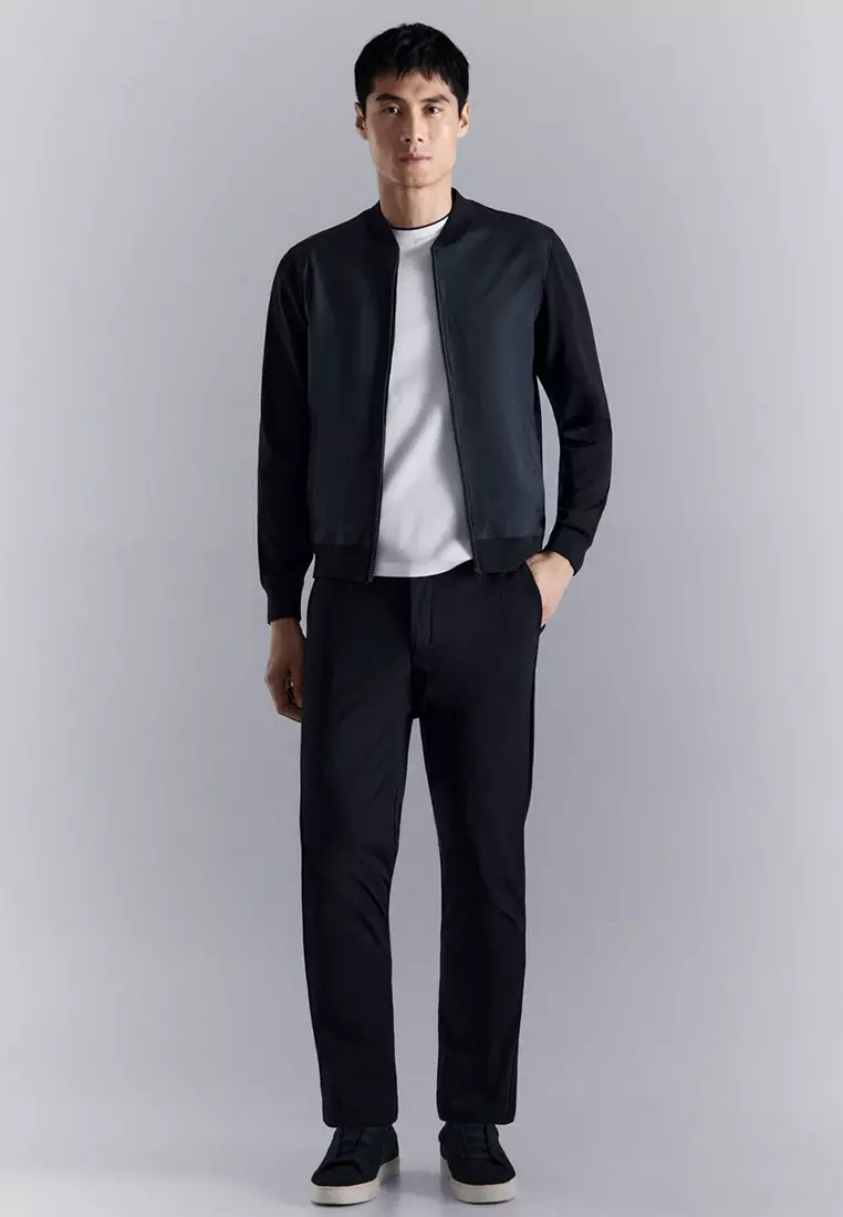 Combined Bomber Jacket In Knit