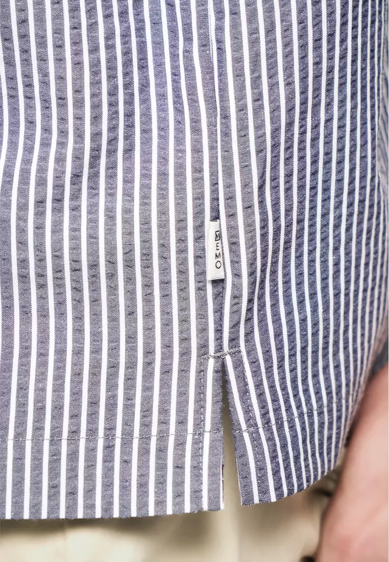 Seersucker Boxy Striped Shirt