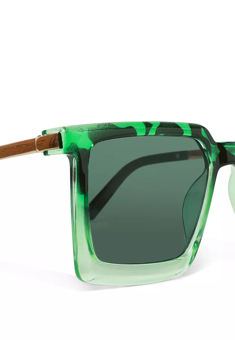 The Pristine Square Sunglasses In Green