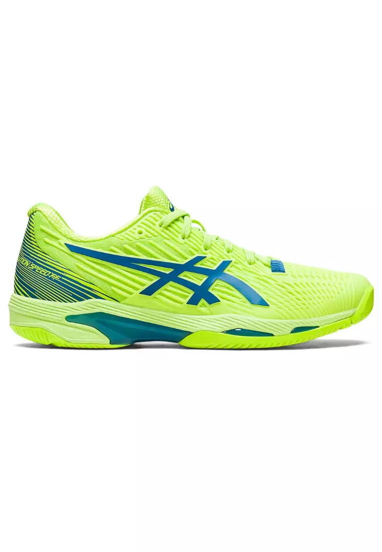 Green asics sale tennis shoes