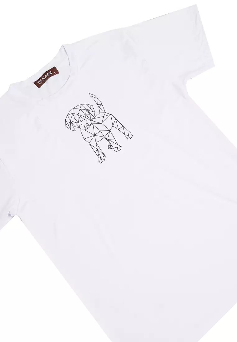 NTC66 kaos anjing wiremesh anti kusut nade lengan pendek stretch putih