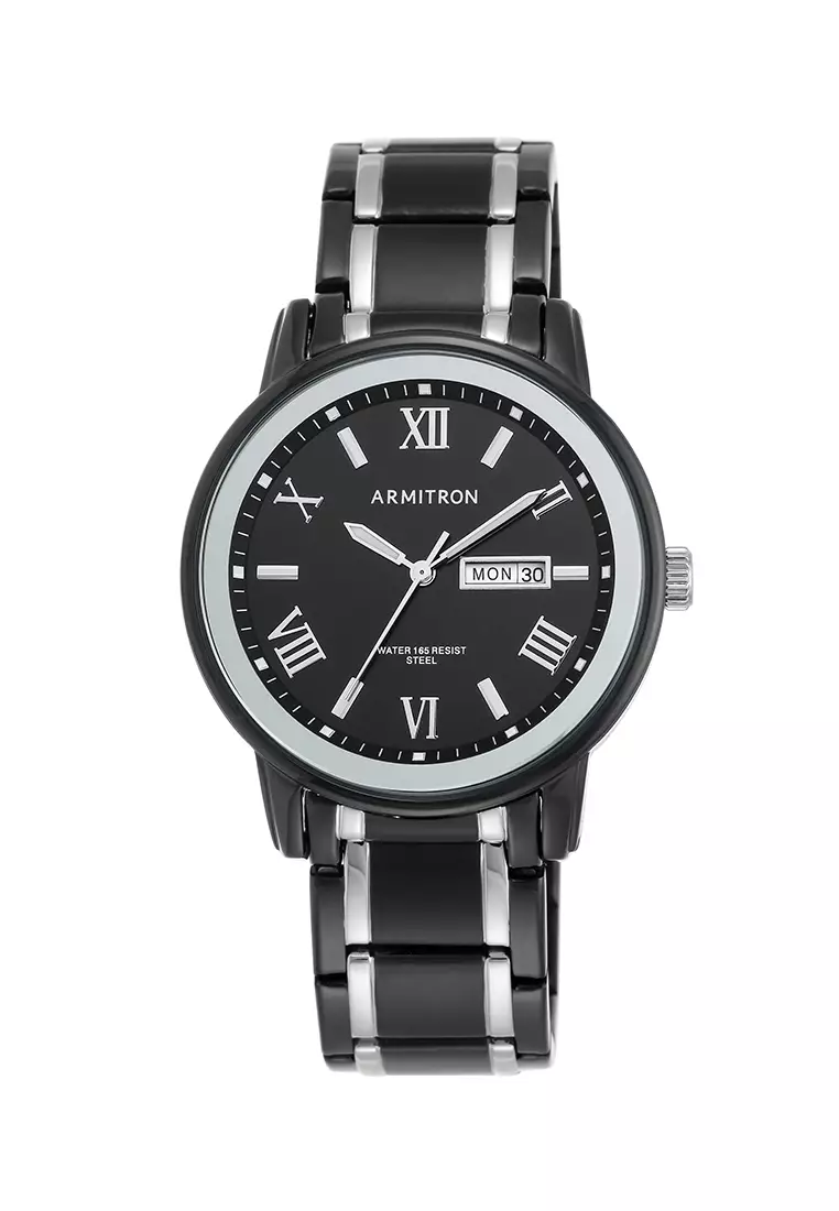 Armitron Orologio Uomo Bracciale Con Funzione Giorno E Data | Quadrante Blu Sunray, Vetro Minerale, 50m Water Resistant (Mod. 20/5398)
