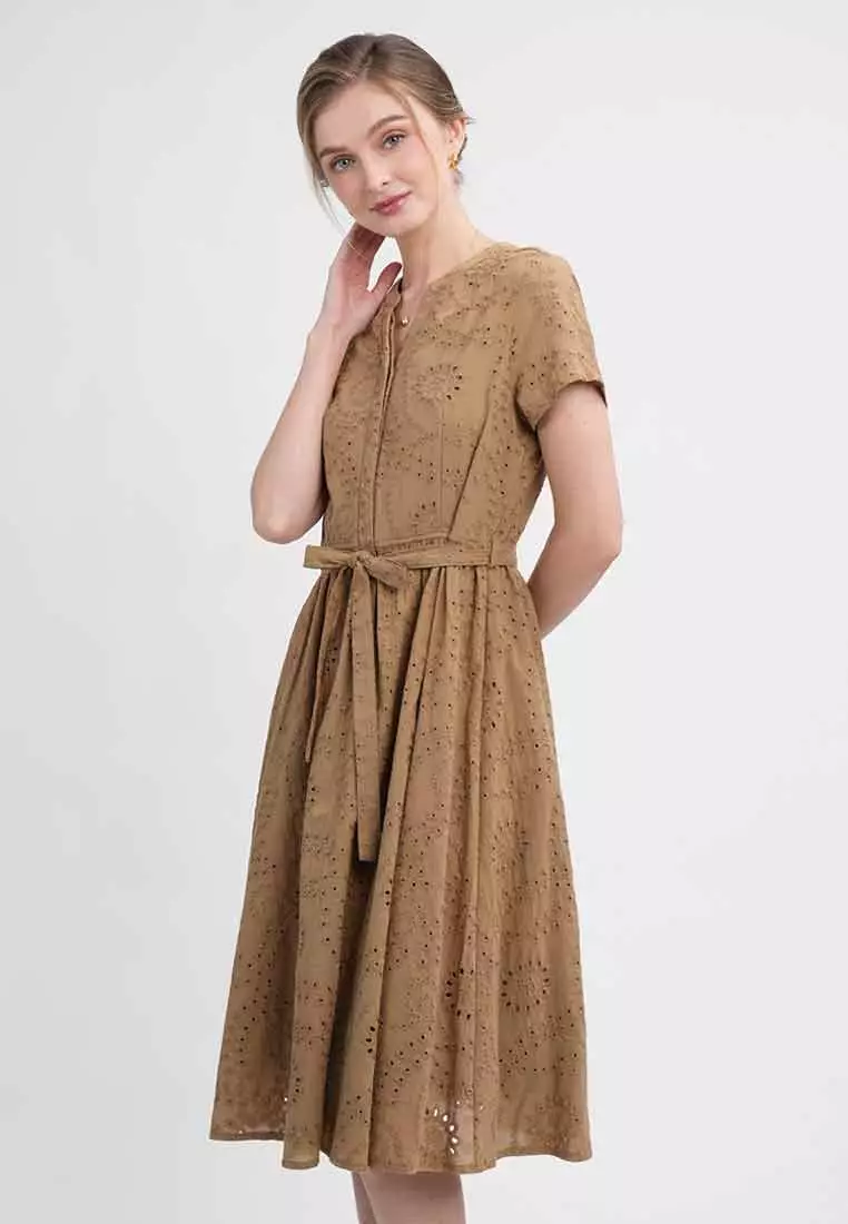 Lila Eyelet Shirt Dress