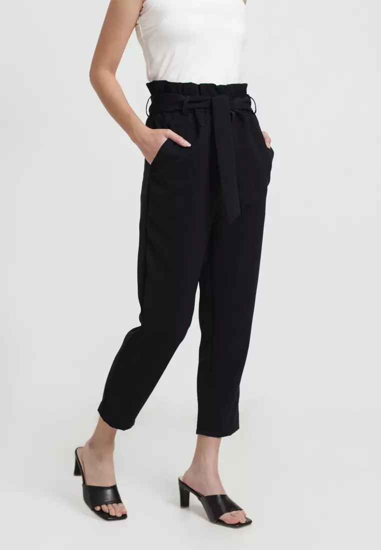 Paperbag Pants in Black