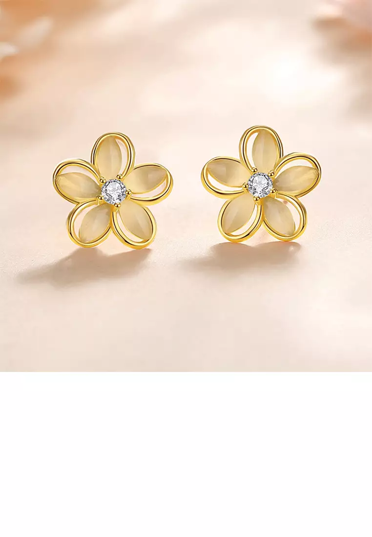 Cat's eye hot sale stud earrings
