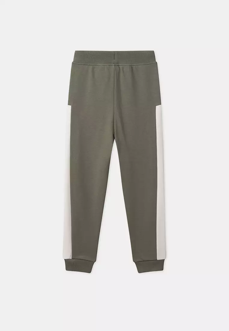 Light green JOGGING PANTS / Khaki and White Jogging