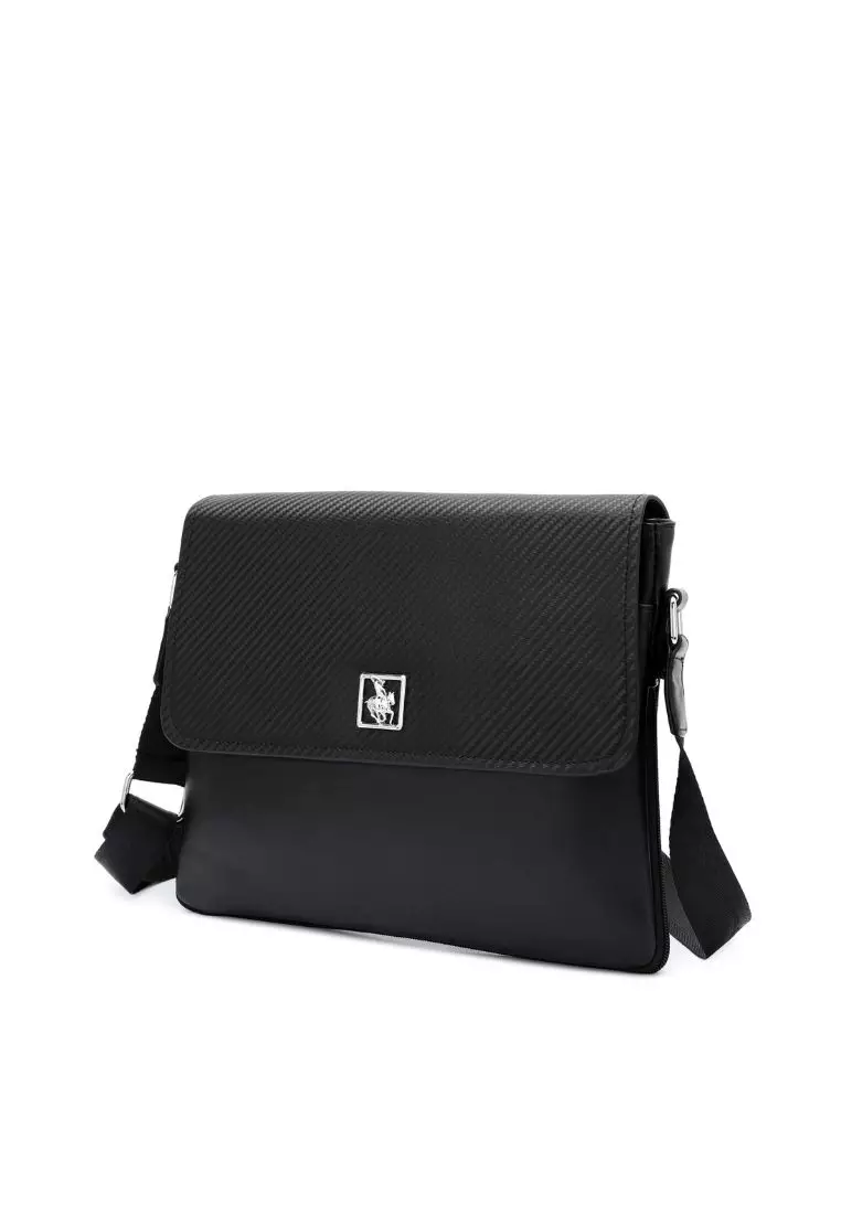 Textured Messenger Bag / Crossbody Bag / Sling Bag - Black