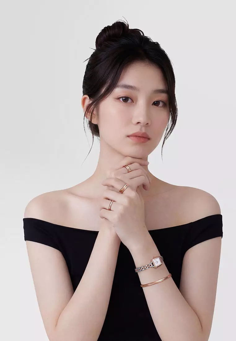 Quadro Mini 3-Link Two Tone Rose Gold - Women Watch stainless steel watch DW Official Authentic Original jam tanggan perempuan DW jam tangan