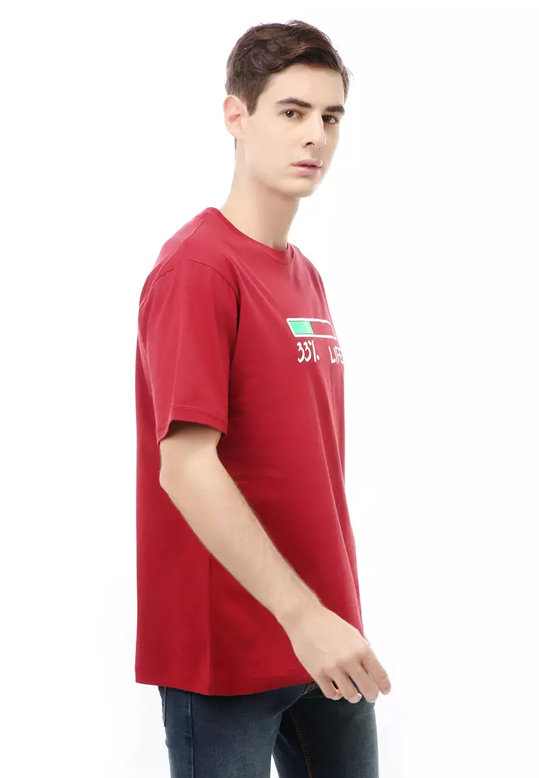 Jack T-Shirt Atasan Kasual Kaos Pria Life Lengan Pendek Material Cotton ORIGINAL - Maroon