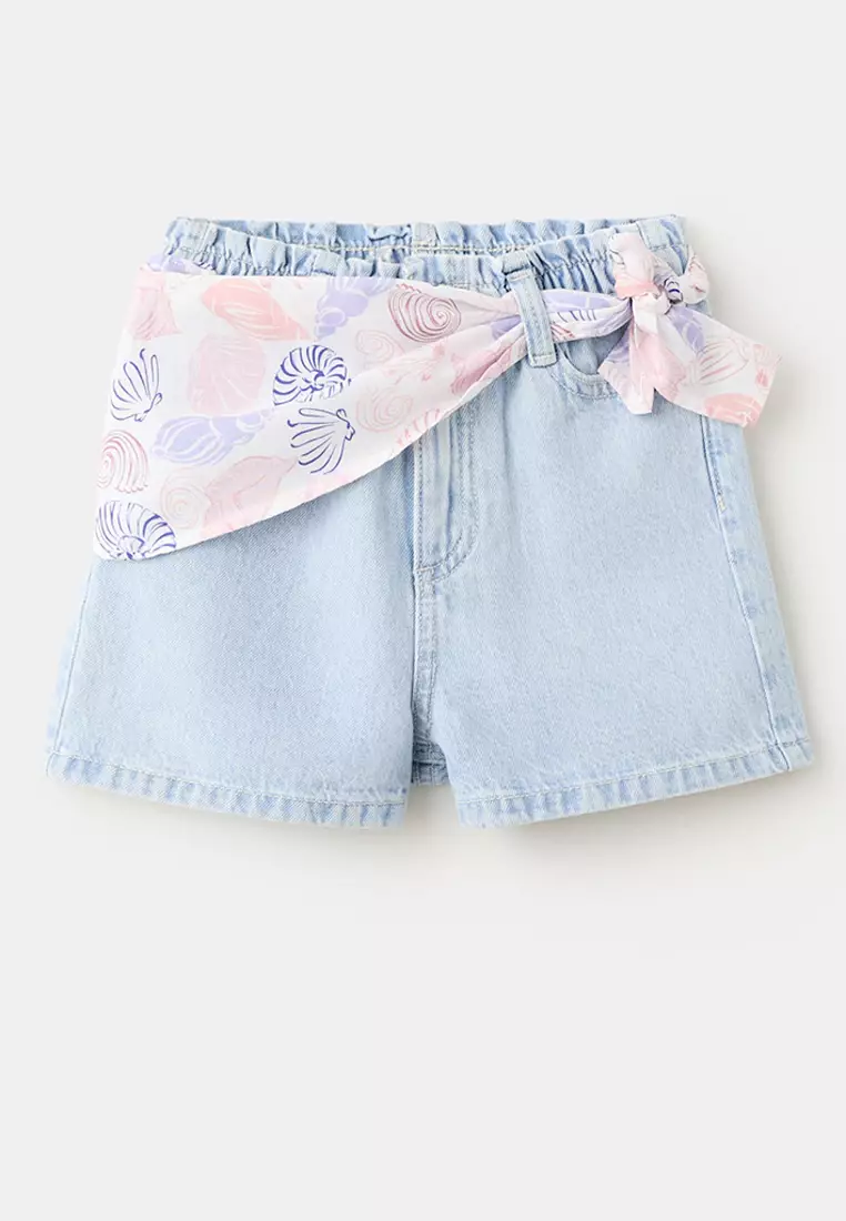 Scarf Detail Multi-Position Shorts