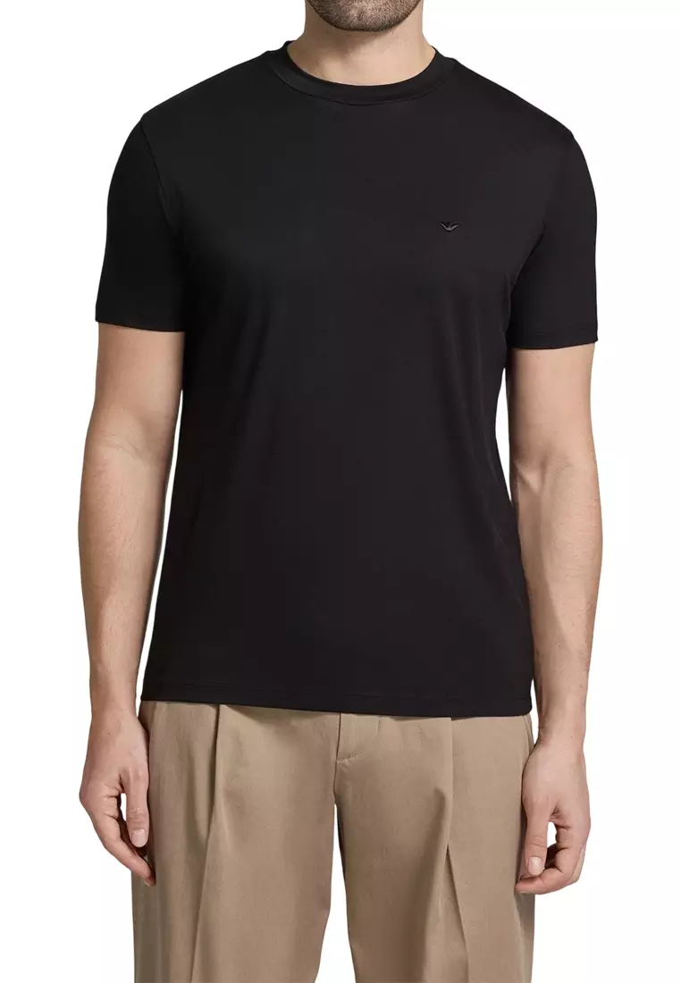 Men's Short Sleeved T-shirt in Black EM004586 AF13721