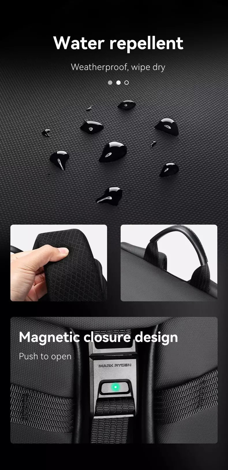 Mark Ryden MR9779 Tas Ransel Backpack Laptop Travel Waterproof 17 Inc - BLACK