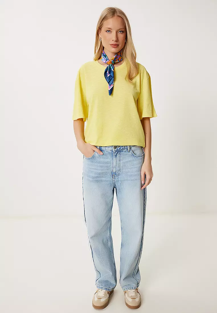 Washed Basic Knitted T-Shirt