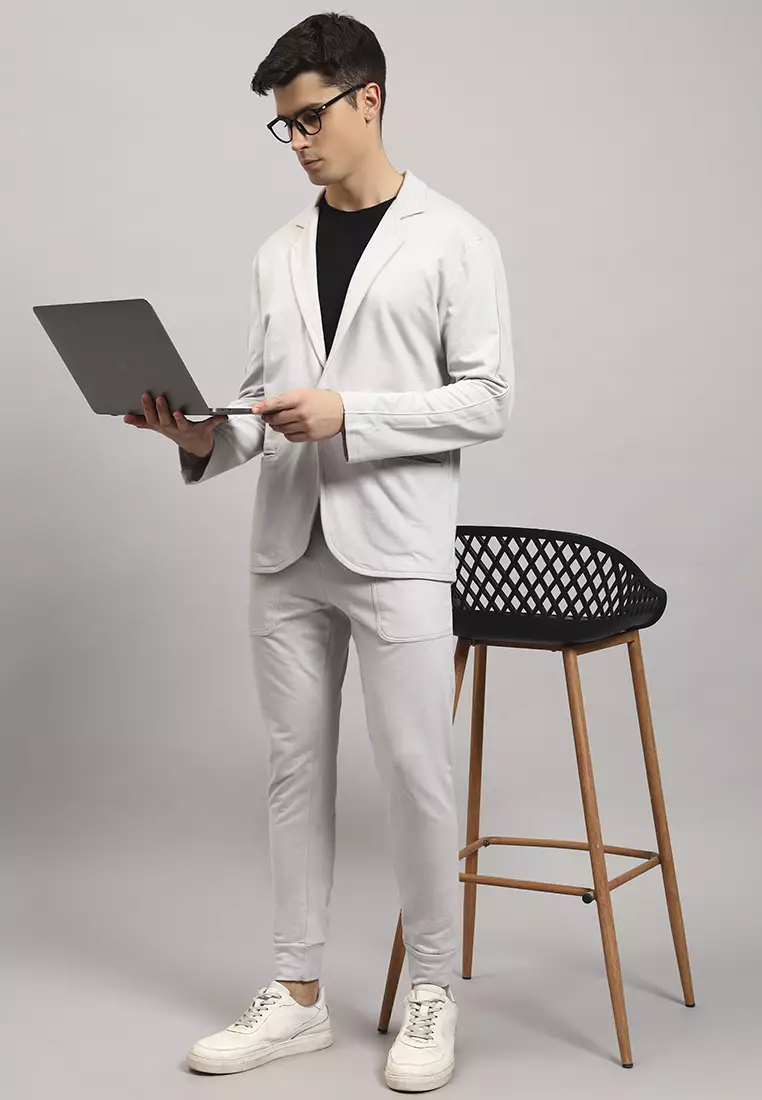 UltraFlex 男士高级灰色运动休闲西装外套