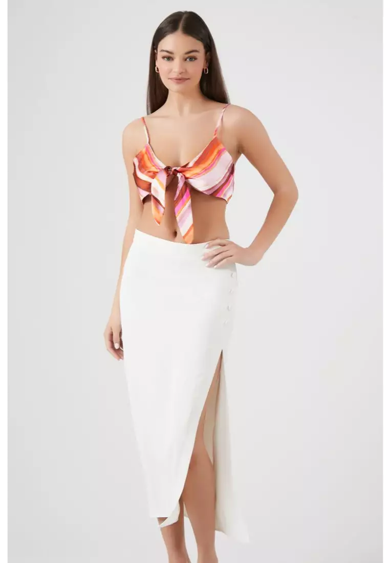 Forever 21 white midi skirt store