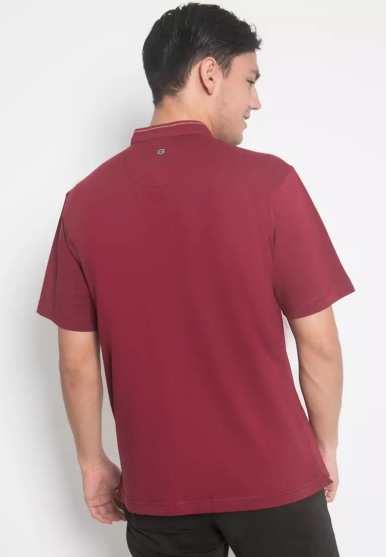 LGS - Kaos Casual - Kaos Pria - Kerah Shanghai - Maroon - Regular Fit - CTS.221.M2874.01.C Katun Polo