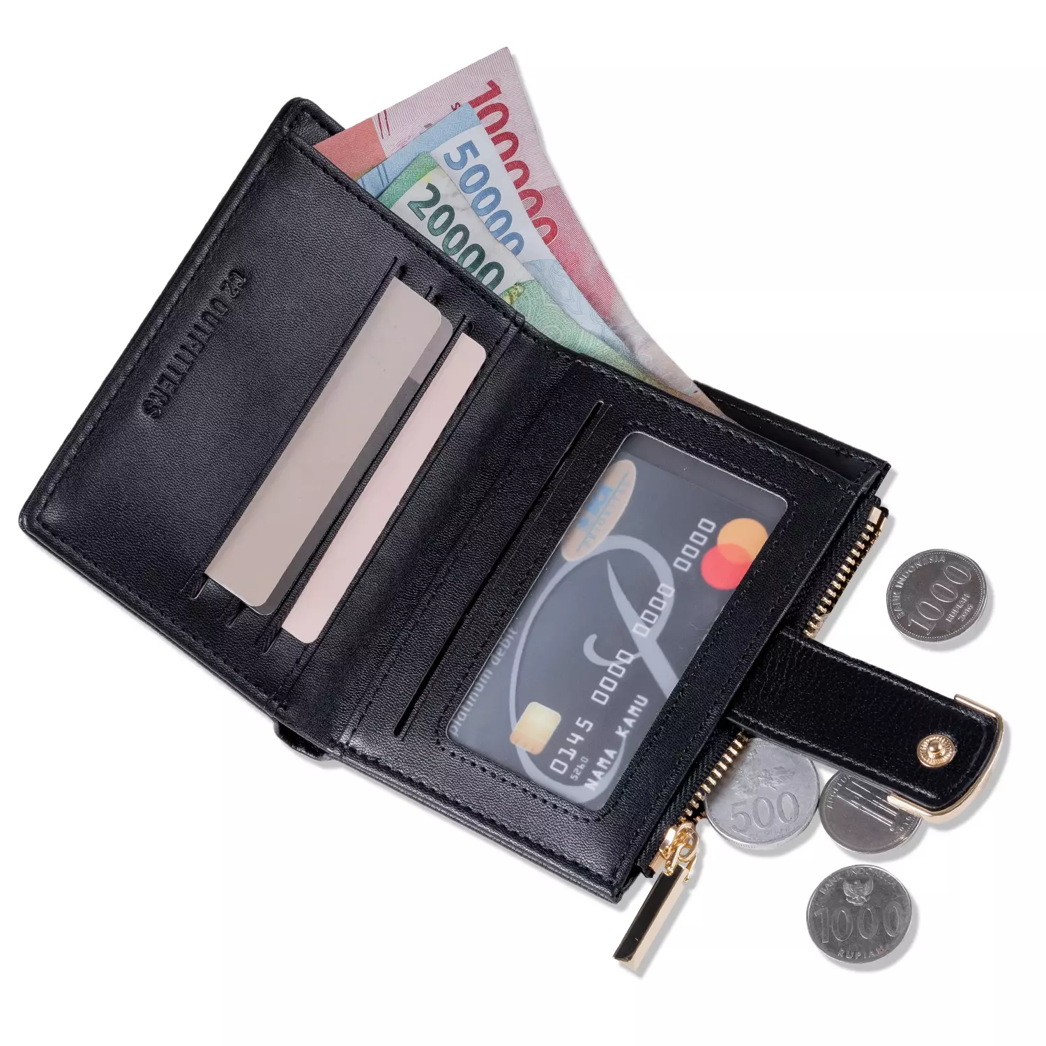 C2 Zanneta Black Leather Wallet - Dompet Kulit Wanita