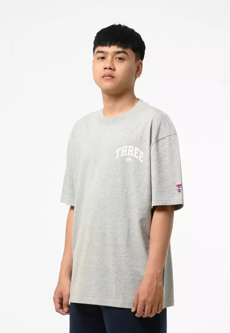 3Second Men's T-Shirt Short Sleeve Relaxed Fit Cotton Sporty Noah C160125