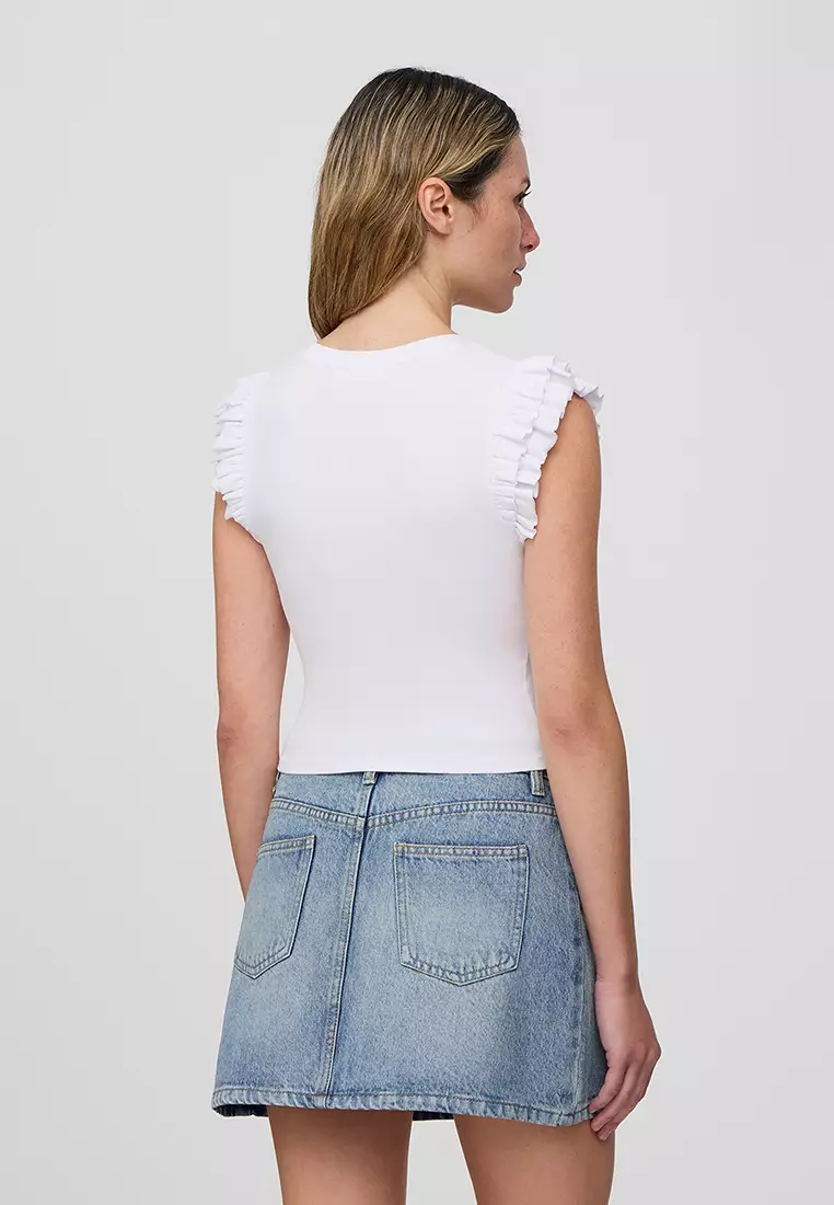 Woman Ruffled Sleeves T-Shirt