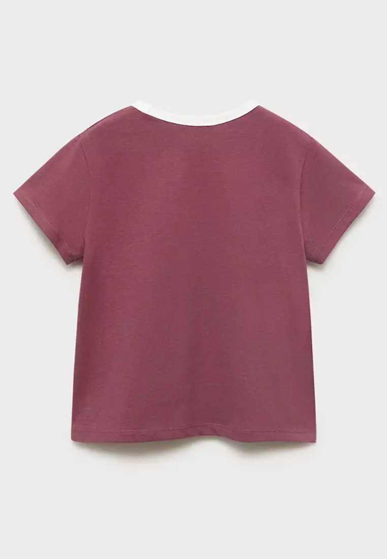T-Shirt With Embroidered Contrasting Collar