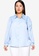 Only CARMAKOMA blue Plus Size Rita Long Sleeve Shirt 4B332AA68B6307GS_1