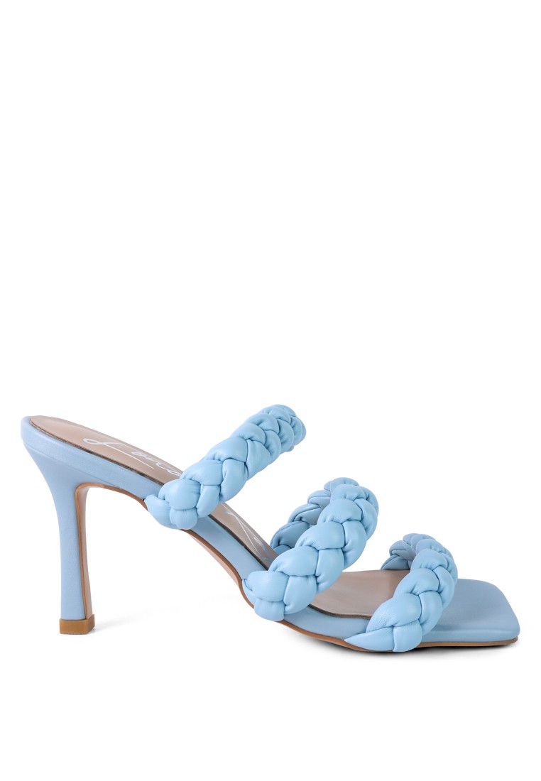 Baby Blue Triple Braided Strap Heel