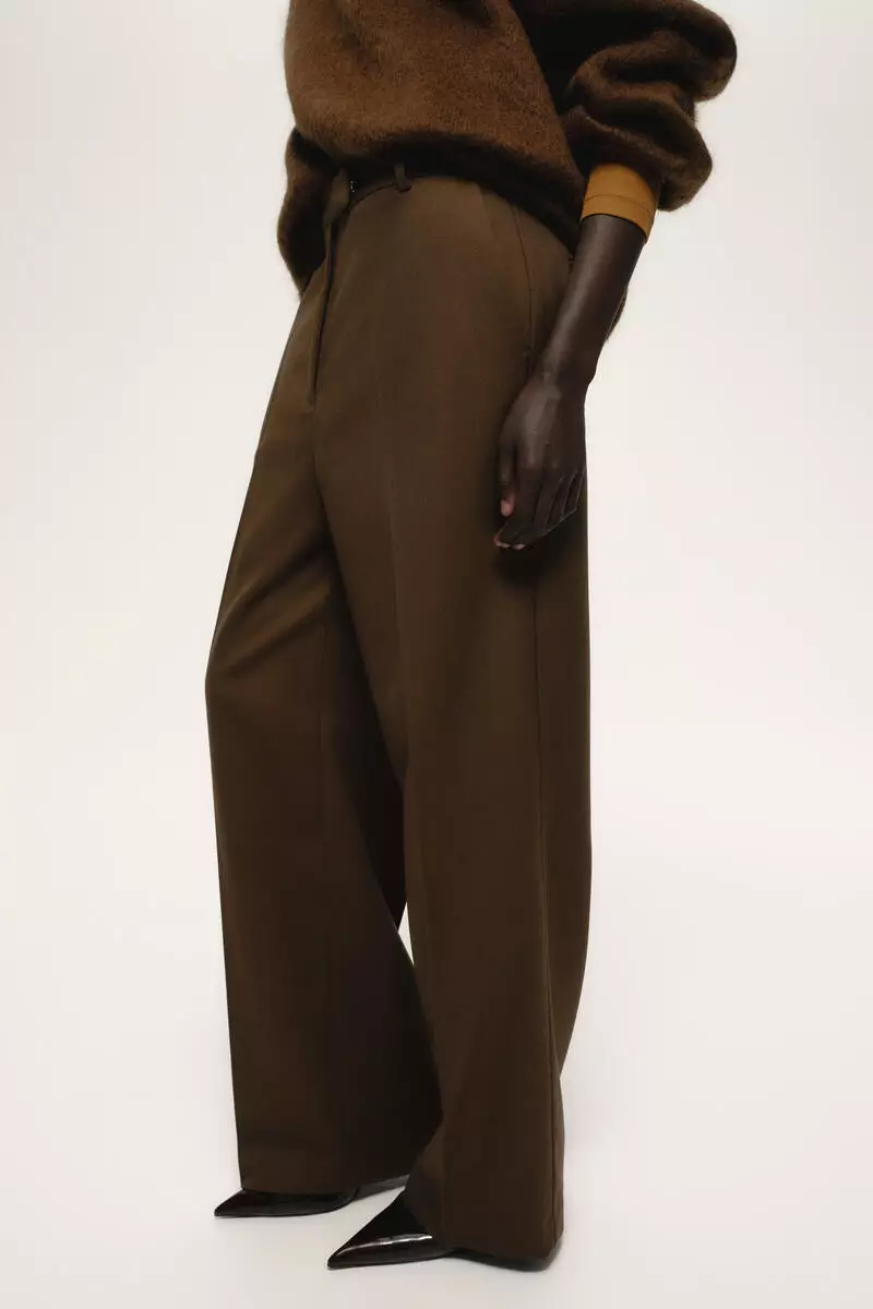 High-waisted tailored trousers