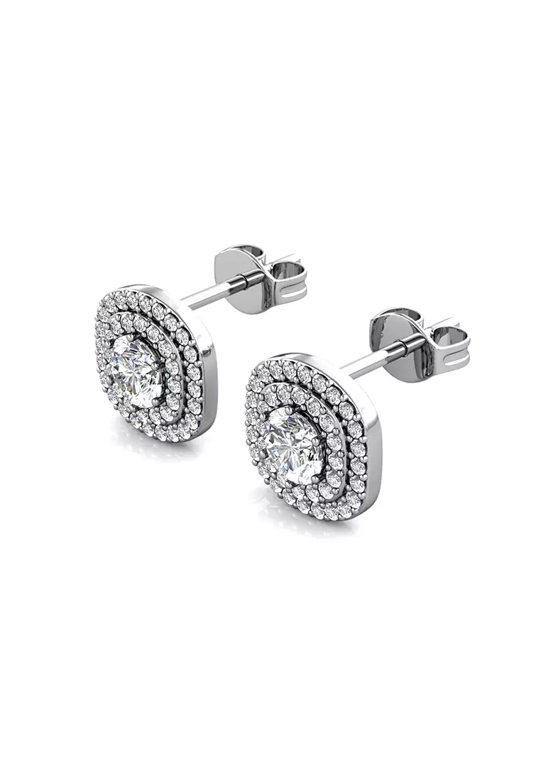 Berlian Moissanite Le Diamant Earring WG [GRA CERTIFICATE MOISSANITE DIAMOND] - Anting 0.5 CT Moissanite Diamond with 925 Silver Celesta Moissanite