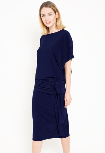 ROSARINI blue and navy Boat Neck Dress 8A5FEAAA929AB4GS_1
