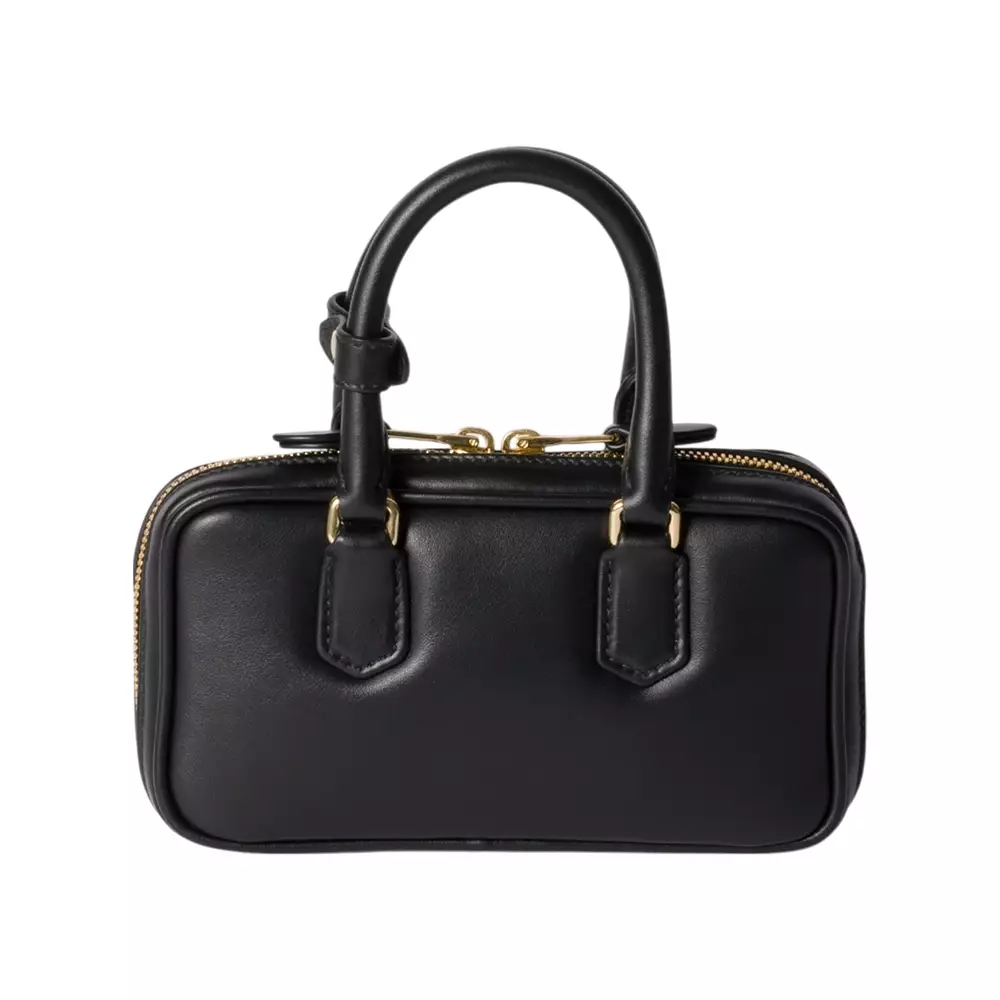 Mini Arcadie Leather Handbag Black