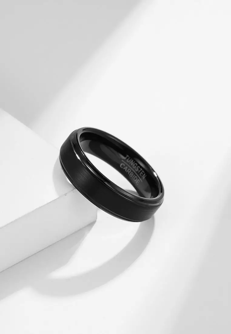 6mm Minimalist Chic Brushed Tungsten Carbide Ring JW QF-017.a