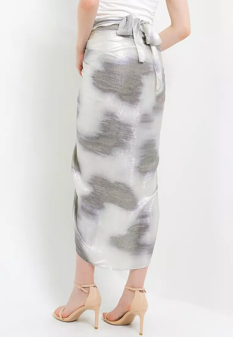 Sateen Wrap Skirt Fair Artichoke Green