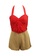 Vatanika red vatanika Red and Brown Romper with Pleated Front C3EA2AA1E26CB5GS_1