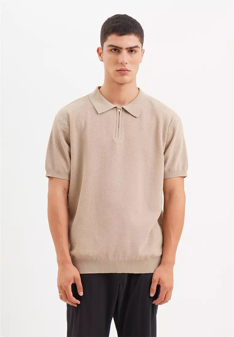 Quarter zip cheap polo shirt