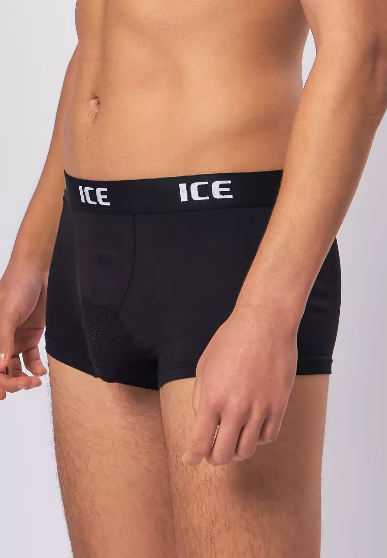 Ice Men CIRC Aircool Viscose With Spandex With Mesh Pouch Men's Boxer Briefs - Black (Single Pack)