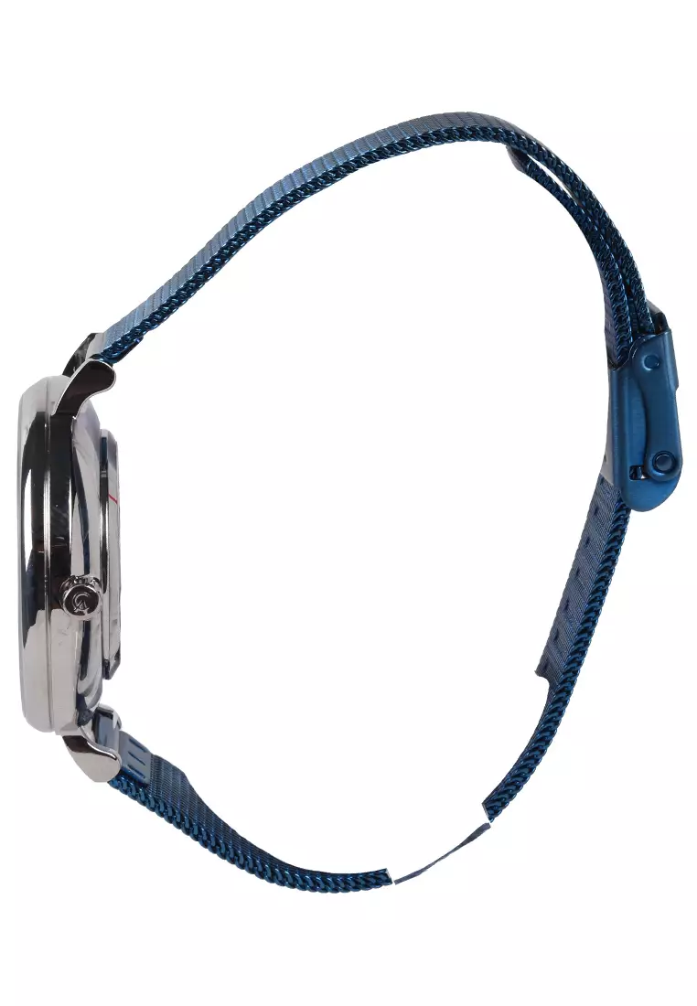 Alexandre Christie - Jam Tangan Wanita - Silver - Blue Stainless Steel Bracelet - 2850LHBTUBU