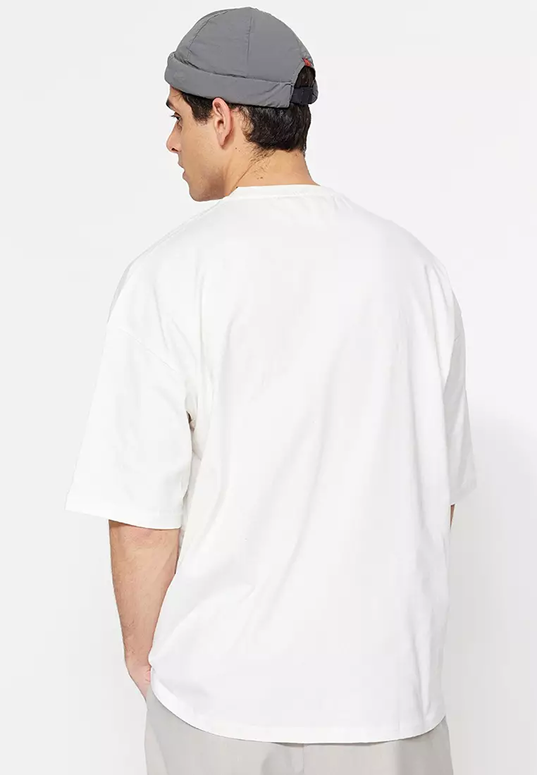 Oversize Embroidery Pocket T-Shirt